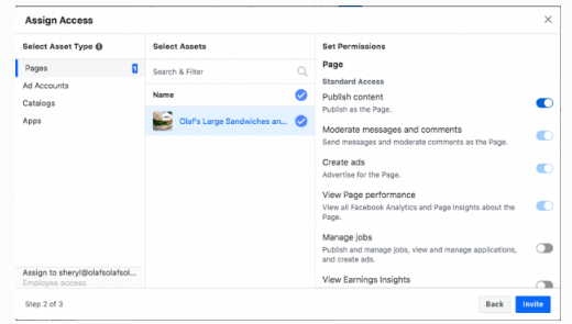 Add people to help you manage your Facebook assets