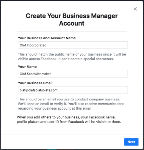 Create a Facebook Business Manager account
