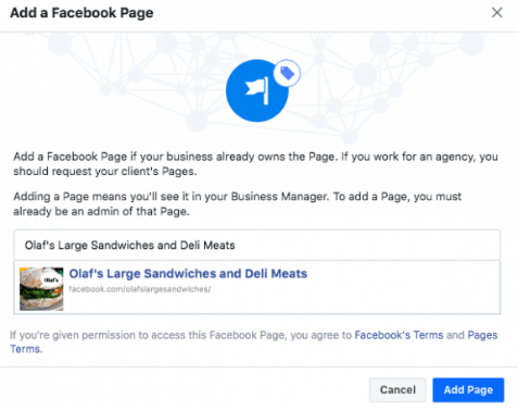 Add a Facebook Business Page(s)