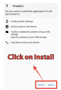 how to install freedom apk on android